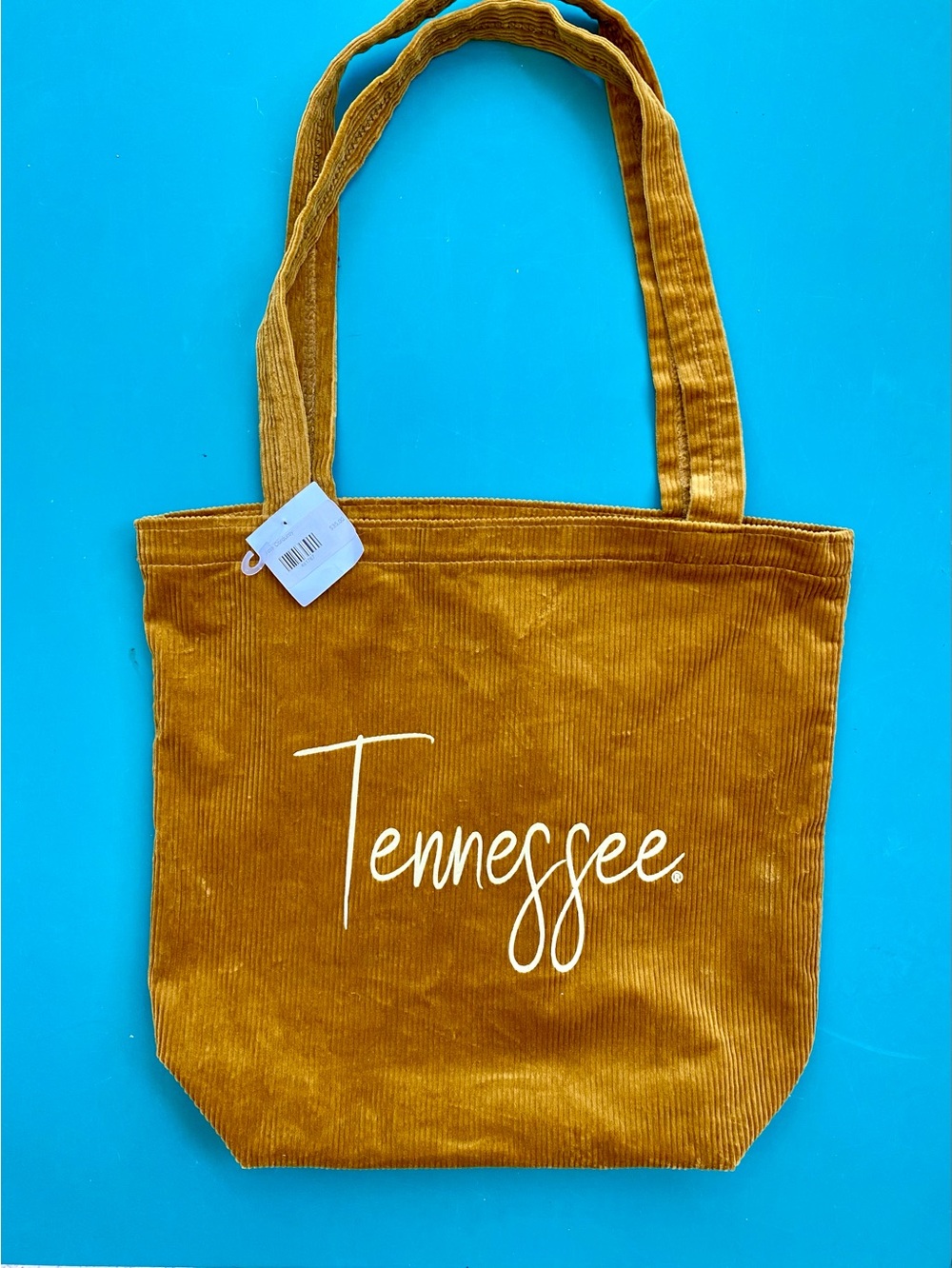 “Tennessee” Corduroy Tote Bag. Wide wale corduroy. Golden Color.
